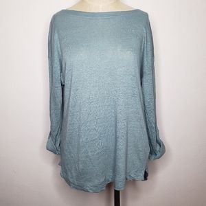 Adrienne Vittadini 100% Linen Boatneck  Tunic